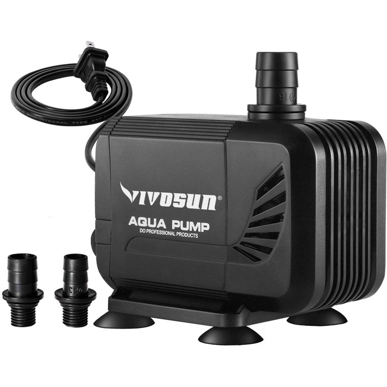 VIVOSUN 400GPH Ultra Quiet Submersible Water Pump(1500L/H, 15W) With 5